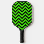 Raquette De Pickleball Logo personnalisé Noir & Vert Chevron Marqué (Verso)