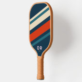 Raquette De Pickleball Logo Retro Rouge Blanc et Bleu (Gauche)
