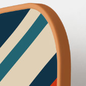 Raquette De Pickleball Logo Retro Rouge Blanc et Bleu (Détail gauche)