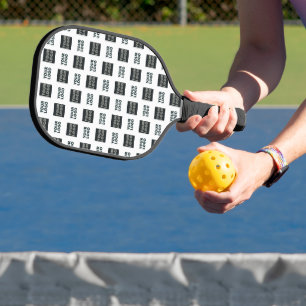 Raquette De Pickleball Logo simple à répétition 2 Blanc