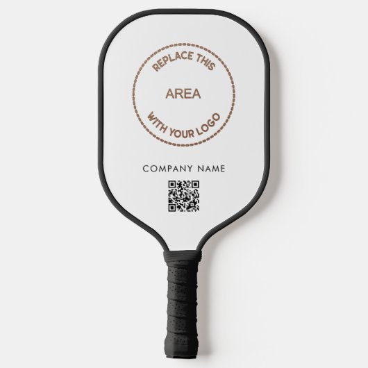 Raquette De Pickleball Logo simple de l'entreprise ou de l'équipe Code QR (Verso)