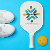 Raquette De Pickleball Logo simple et texte personnalisé blanc