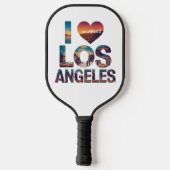 Raquette De Pickleball Los Angeles Skyline Sunset & Hollywood Typographie (Verso)