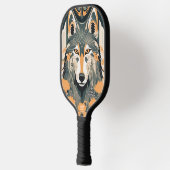 Raquette De Pickleball Loup Art Déco Pickleball personnalisé Paddle (Gauche)