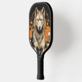 Raquette De Pickleball Loup avec fleurs Pickleball personnalisé Paddle (Gauche)