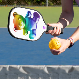 Raquette De Pickleball L'ours en peluche en métal brossé de SlipperyJoe's