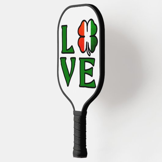 Raquette De Pickleball Love Four Leaf Clover Irish Flag St. Patrick's Day (Gauche)