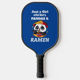 Raquette De Pickleball Love Pandas and Ramen (texte blanc)