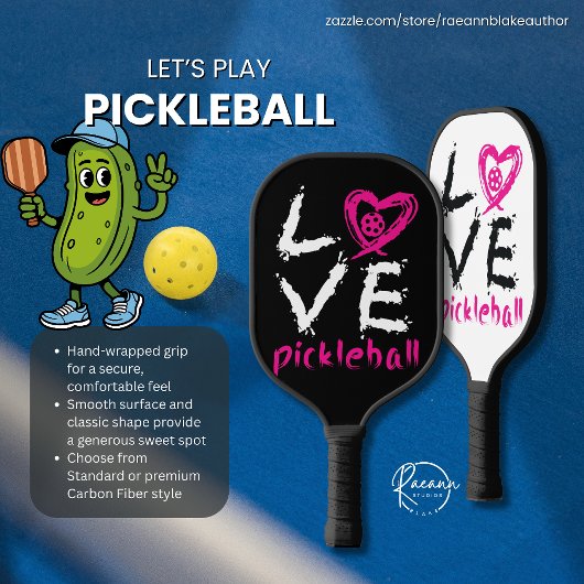 Raquette De Pickleball "Love Pickleball" Reverse Design Pickleball Paddle