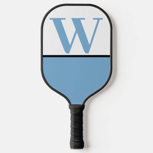 Raquette De Pickleball Lt Blue & White College Monogram Pickleball Paddle (Recto)