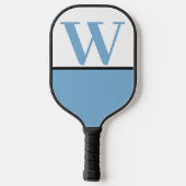 Raquette De Pickleball Lt Blue & White College Monogram Pickleball Paddle (Verso)