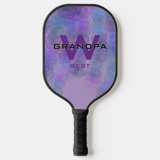 Raquette De Pickleball Lt violet grand-père Monogramme (Recto)