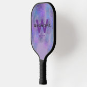 Raquette De Pickleball Lt violet grand-père Monogramme (Gauche)