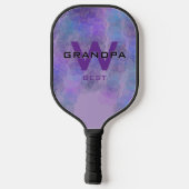 Raquette De Pickleball Lt violet grand-père Monogramme (Verso)