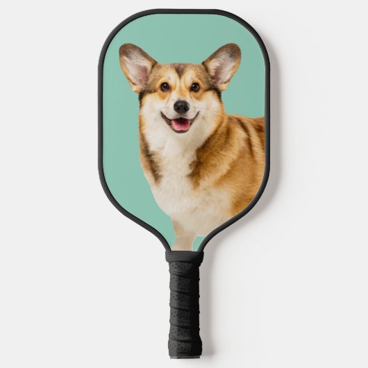 Raquette De Pickleball Lumière photo de chien de famille Turquoise (Recto)