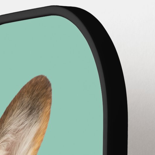 Raquette De Pickleball Lumière photo de chien de famille Turquoise (Détail gauche)