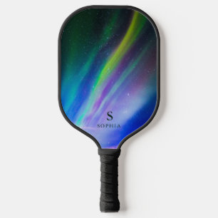 Raquette De Pickleball Lumières du Nord cool Aurora Borealis Monogramme