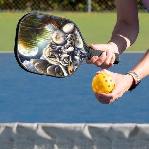 Raquette De Pickleball Lune Sérénité Un Loup Slumpteur
