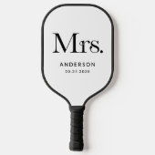 Raquette De Pickleball Luxe Elegance Noir et Blanc Mme. | Mariage (Verso)