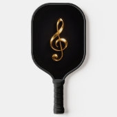 Raquette de Pickleball Luxe Noire 4, Clé de Sol Do (Recto)