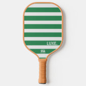 Raquette de Pickleball Luxe Verte Rayée Moderne (Verso)