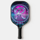 Raquette De Pickleball Luxury Neon Chrome Initial Monogram Retro  (Verso)