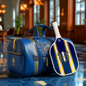 Raquette De Pickleball Luxury Royal Blue and White Monogram