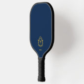 Raquette De Pickleball M Pagaie initiale en bleu foncé Monogramme (Gauche)