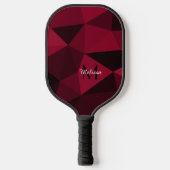 Raquette De Pickleball Magenta rose rouge noir géométrie motif Monogramme (Recto)