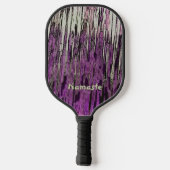 Raquette De Pickleball Magenta rose violet et vert Abstrait (Verso)