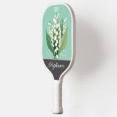 Raquette De Pickleball Mai Fleur de naissance Nom personnalisé (Gauche)