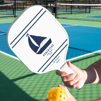 Raquette De Pickleball Maison de lac familiale bleu marine nautique