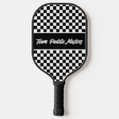 Raquette De Pickleball Maîtres de pagaie à carreaux Photo Monogramme (Verso)