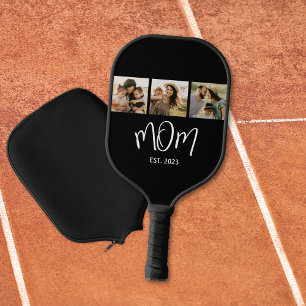 Raquette De Pickleball Maman a établi un script élégant noir 3 Photo