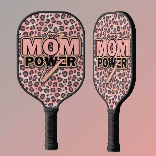 Raquette De Pickleball Maman Empreinte de léopard rose Power