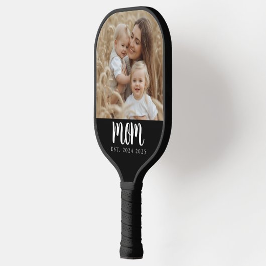 Raquette De Pickleball Maman Etabli Fun Script Photo (Gauche)