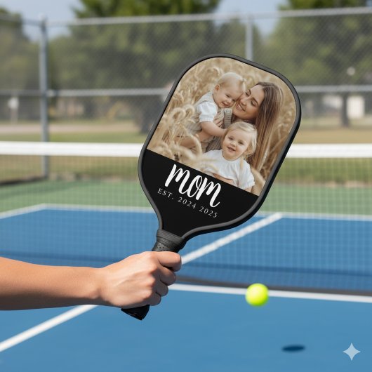 Raquette De Pickleball Maman Etabli Fun Script Photo