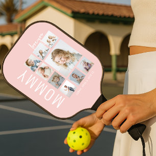 Raquette De Pickleball Maman Je t'aime Collage de photos