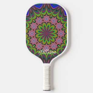 Raquette De Pickleball Mandala Géométrique Rosette Rétro Hippie