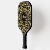 Raquette De Pickleball Mandala Monogrammé noir et or (Gauche)