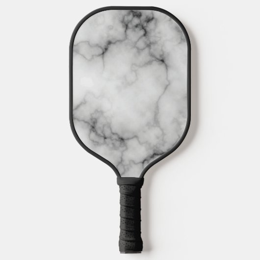 Raquette De Pickleball Marbre blanc et noir simulé (Recto)