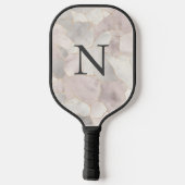 Raquette De Pickleball Marbre d'or blanc gris rose monogramme (Verso)