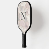 Raquette De Pickleball Marbre d'or blanc gris rose monogramme (Gauche)