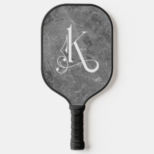 Raquette De Pickleball Marbre gris foncé Décoratif K Personnalisé