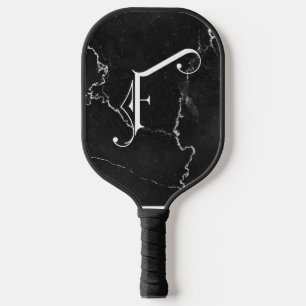 Raquette De Pickleball Marbre Noir Classique Décoré F Personnalisé