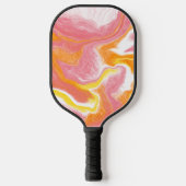 Raquette De Pickleball Marbre rose et orange personnalisé (Recto)