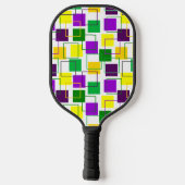 Raquette De Pickleball Mardi Gras Carrés et grands titres (Verso)