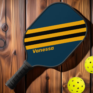 Raquette De Pickleball Marée Rétro au Clair de Lune Rayures avec Nom