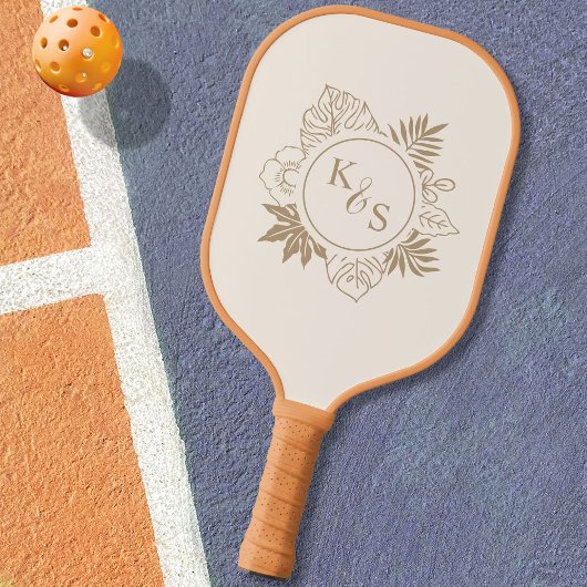 Raquette De Pickleball Mariage romantique de verdure tropicale
