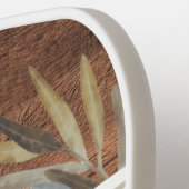 Raquette De Pickleball Mariage Rustic Wood Grain Couple Nom Date Personna (Détail gauche)